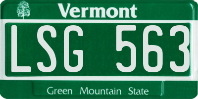 VT license plate LSG563