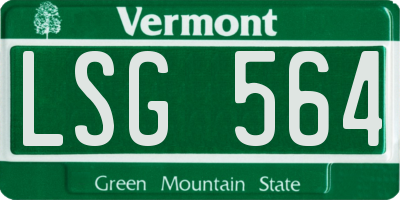 VT license plate LSG564