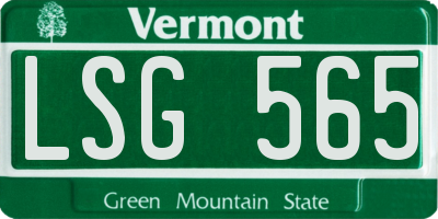 VT license plate LSG565