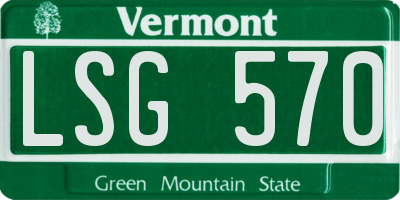 VT license plate LSG570