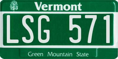 VT license plate LSG571