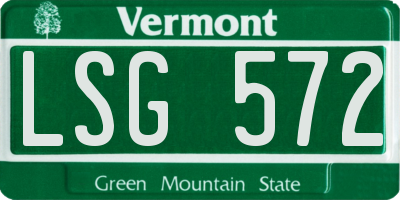 VT license plate LSG572