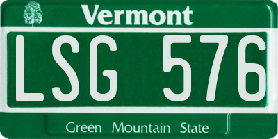 VT license plate LSG576