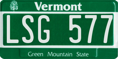 VT license plate LSG577
