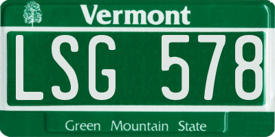 VT license plate LSG578