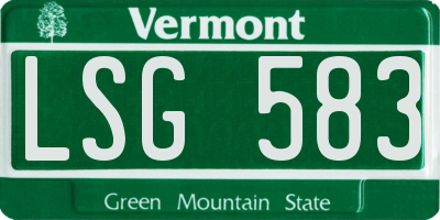 VT license plate LSG583