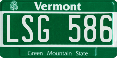 VT license plate LSG586