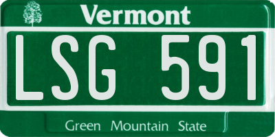 VT license plate LSG591