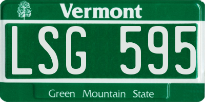 VT license plate LSG595