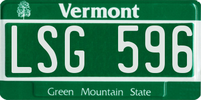 VT license plate LSG596