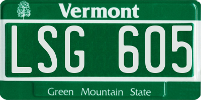 VT license plate LSG605