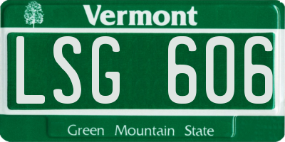 VT license plate LSG606