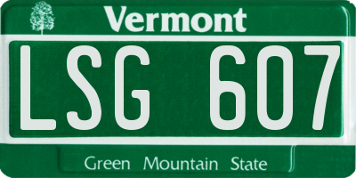 VT license plate LSG607