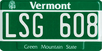 VT license plate LSG608