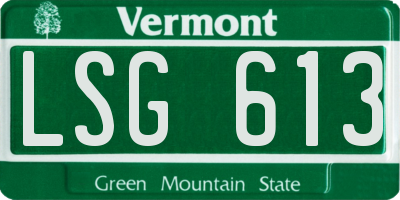VT license plate LSG613
