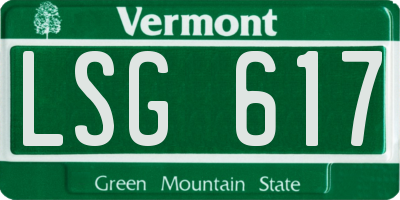VT license plate LSG617