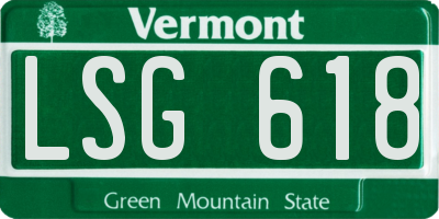 VT license plate LSG618