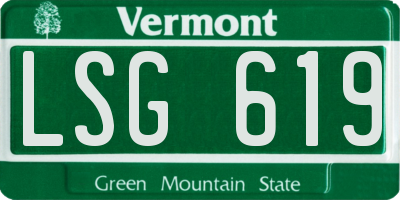 VT license plate LSG619