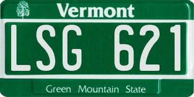 VT license plate LSG621