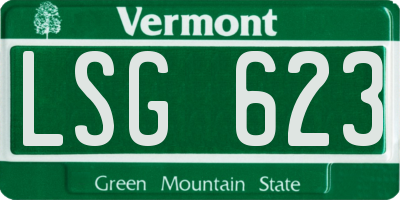 VT license plate LSG623