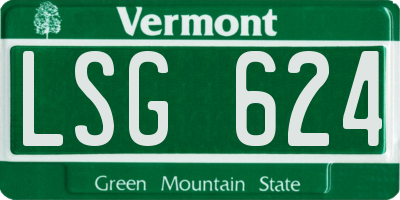 VT license plate LSG624