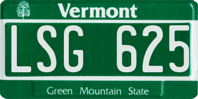 VT license plate LSG625