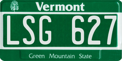VT license plate LSG627
