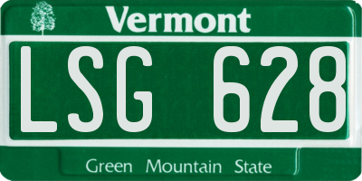VT license plate LSG628