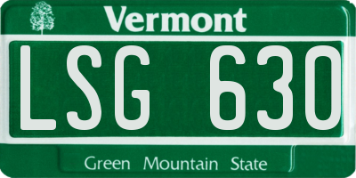 VT license plate LSG630