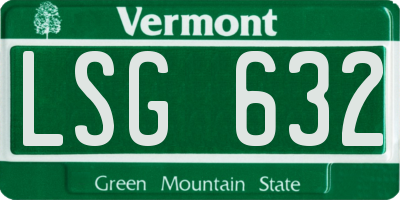 VT license plate LSG632