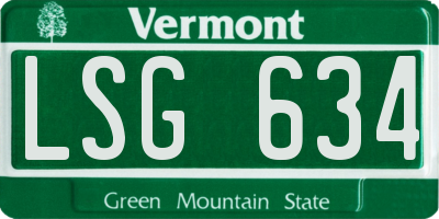 VT license plate LSG634