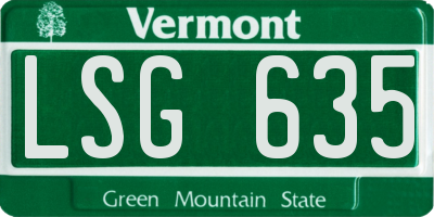 VT license plate LSG635