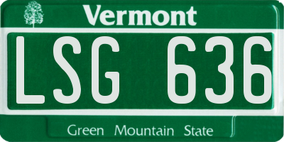 VT license plate LSG636
