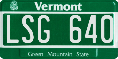 VT license plate LSG640