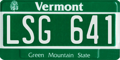 VT license plate LSG641