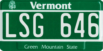 VT license plate LSG646