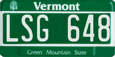 VT license plate LSG648