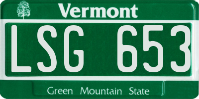 VT license plate LSG653