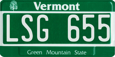 VT license plate LSG655