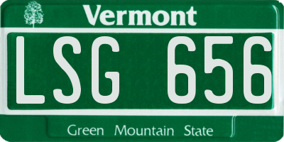 VT license plate LSG656
