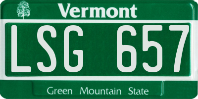 VT license plate LSG657