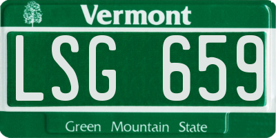 VT license plate LSG659
