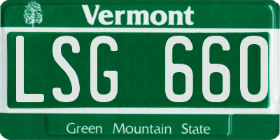 VT license plate LSG660