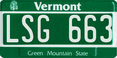VT license plate LSG663