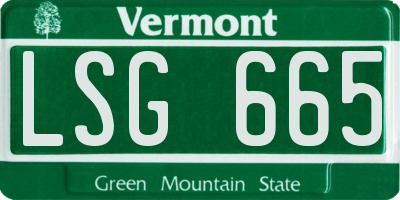 VT license plate LSG665