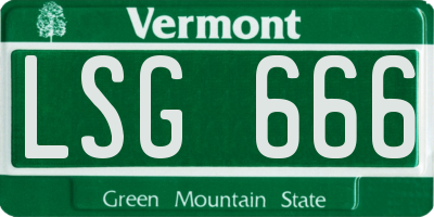 VT license plate LSG666