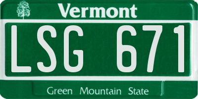 VT license plate LSG671