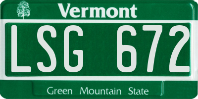 VT license plate LSG672