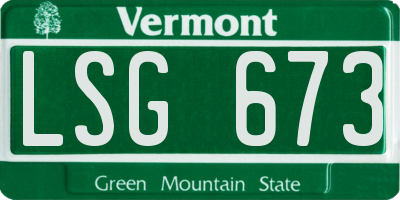 VT license plate LSG673