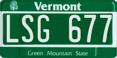 VT license plate LSG677